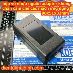 hộp vỏ nhựa nguồn adapter không chân cắm chế các mạch ứng dụng 98x51x33mm kde2212