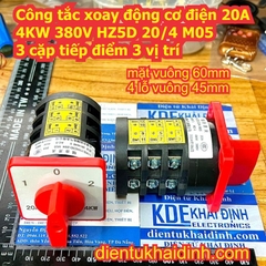 Công tắc xoay tủ điện động cơ điện 20A 4KW HZ5D 20/4 M05 3 cặp tiếp điểm 3 vị trí kde2250