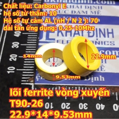 Lõi ferrite sắt từ vòng xuyến, lõi ferrite vòng tròn, lõi sắt từ kde2295