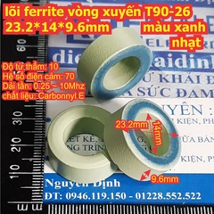 Lõi ferrite sắt từ vòng xuyến, lõi ferrite vòng tròn, lõi sắt từ kde2295