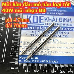 Mũi hàn đầu mỏ hàn loại tốt 40W màu trắng / đen mũi nhọn / dẹp / dao / tròn / cong kde2382