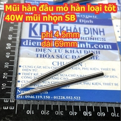 Mũi hàn đầu mỏ hàn loại tốt 40W màu trắng / đen mũi nhọn / dẹp / dao / tròn / cong kde2382
