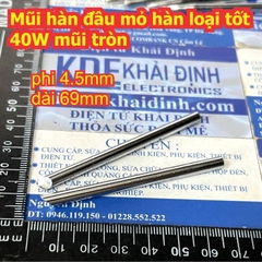 Mũi hàn đầu mỏ hàn loại tốt 40W màu trắng / đen mũi nhọn / dẹp / dao / tròn / cong kde2382