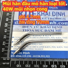 Mũi hàn đầu mỏ hàn loại tốt 40W màu trắng / đen mũi nhọn / dẹp / dao / tròn / cong kde2382
