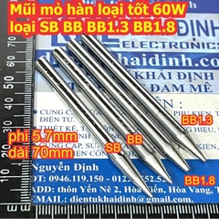 Mũi mỏ hàn đầu hàn loại tốt dùng cho các mỏ hàn chì thông dụng 60W đủ các kiểu đầu nhọn kde2383