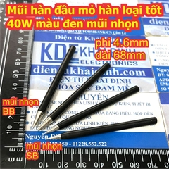 Mũi hàn đầu mỏ hàn loại tốt 40W màu trắng / đen mũi nhọn / dẹp / dao / tròn / cong kde2382