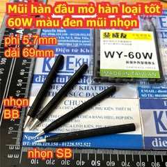 Mũi hàn đầu mỏ hàn loại tốt 60W màu trắng / đen mũi nhọn / dẹp / dao / tròn / cong kde2382