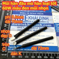 Mũi hàn đầu mỏ hàn loại tốt 60W màu trắng / đen mũi nhọn / dẹp / dao / tròn / cong kde2382