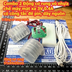Động cơ rung vỏ nhựa chế máy mát xa 3V 0.1A / 0.4A 70g có công tắc đế pin kde7983