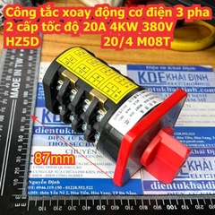 Công tắc xoay tủ điện động cơ điện 20A 4KW HZ5D 20/4 M08T 4 cặp tiếp điểm 3 vị trí kde2570