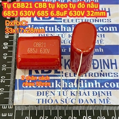 Tụ CBB21 CBB tụ kẹo tụ đỏ nâu 685J 630V 685 6.8uF 630V 40mm kde2752