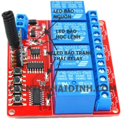 module RF 4 RELAY 12V,315mhz, học lệnh, 4 nút nhấn kde2878