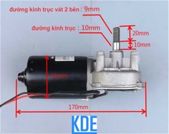 Động cơ giảm tốc 12-24VDC 60W 26-52RPM cực mạnh 6N.m 1,3kg kde3026
