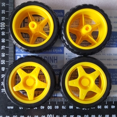 Bánh xe robot mô hình 66mm màu vàng 40g kde3192