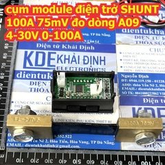 cụm module điện trở SHUNT 75mV 100A cảm biến đo dòng A09 4-30V 0-100A kde3247