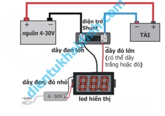 cụm module điện trở SHUNT 75mV 100A cảm biến đo dòng A09 4-30V 0-100A kde3247