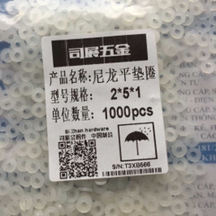 vòng đệm nhựa phẳng Long đền nhựa trắng các cỡ M2 đến M20 lỗ 2mm đến 20mm kde0210