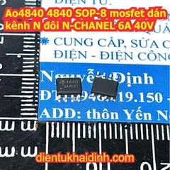 AO4840 4840 SOP-8 mosfet dán kênh N đôi N-CHANEL 6A 40Vkde3555