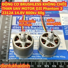 ĐỘNG CƠ BRUSHLESS KHÔNG CHỔI THAN UAV MOTOR DJI Phantom 3 2312A 14.8V 800kv 60g kde3853