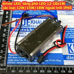Driver tăng phô cục đổi nguồn LED 12-18W 12-18x1W 12W 15W 18W ngoài trời IP65 kde4045