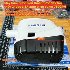 Máy bơm nước biển thoát nước đáy tàu thủy 24Vdc 1.6A auto bilge pump SFBP2 750GPH kde4239