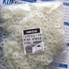 vòng đệm nhựa phẳng Long đền nhựa trắng các cỡ M2 đến M20 lỗ 2mm đến 20mm kde0210