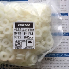 vòng đệm nhựa phẳng Long đền nhựa trắng các cỡ M2 đến M20 lỗ 2mm đến 20mm kde0210