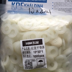 vòng đệm nhựa phẳng Long đền nhựa trắng các cỡ M2 đến M20 lỗ 2mm đến 20mm kde0210