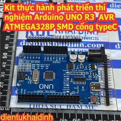 Kit thực hành, Kit phát triển, Kit thí nghiệm Arduino UNO R3 AVR ATMEGA328P SMD cổng usb B , typeC kde4697