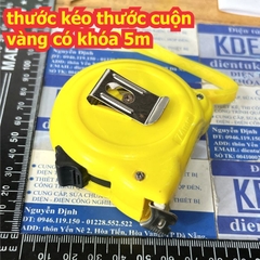 thước kéo thước cuộn vàng có khóa 5m kde4741