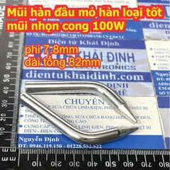Mũi hàn đầu mỏ hàn loại tốt mũi nhọn cong 40W / 60W / 80W / 100W kde2384