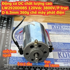 Động cơ DC chất lượng cao LW2920D085 120Vdc 3800V/P trục D 6.3mm 360g chế máy phát điện kde4878