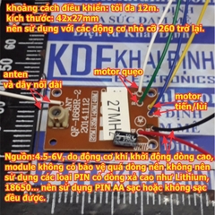 Bộ tay phát và mạch thu chế tạo xe, tàu... điều khiển từ xa 2 động cơ 27mhz, màu cam/đen kde4961