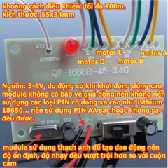 Bộ tay phát và mạch thu chế tạo xe, tàu... điều khiển từ xa 4 động cơ 2A 24Ghz, màu cam/đen kde4965
