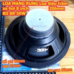 LOA MÀNG RUNG Loa Siêu trầm bass xe hơi 8 inch 215mm 8Ω 8R 50W kde5023