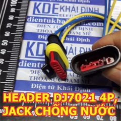 Bộ RỜI ĐẦU NHỰA ĐỰC CÁI, LÕI SẮT ĐỰC CÁI ĐẦU NỐI, HEADER DJ7041 4P, JACK CHỐNG NƯỚC kde5025