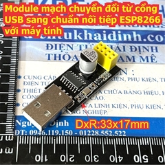 Module mạch chuyển đổi từ cổng USB sang chuẩn nối tiếp ESP8266 với máy tính kde5048