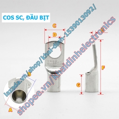 Đầu COS SC trần, bịt đầu, bằng đồng mạ si chống oxi hóa SC95 kde5197