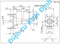 biến trở âm thanh encoder 360 độ vô cấp EC-11 cao 15mm / 20mm đầu tròn / chữ D, khắc rãnh / nhẵn kde5218