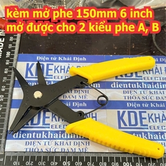 kèm kìm mở phe vòng phanh 150mm 6 inch, mở được cho 2 kiểu phe A, B kde5357