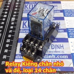 Relay Kiếng Rơ le MY4N-J HH54P loại 14 chân nhỏ, điện áp 12Vdc 24Vdc 110Vac 220Vac kde5416