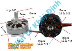 động cơ brushless, không chổi than máy bay UAV mô hình (bộ 2 động cơ thuận nghịch) MT2204 2300KV kde5487