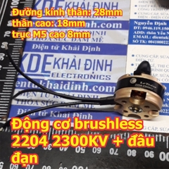 động cơ brushless, không chổi than (bộ 2 động cơ thuận nghịch + đầu đạn) 2204 2300KV, màu vàng sâm panh  kde5489