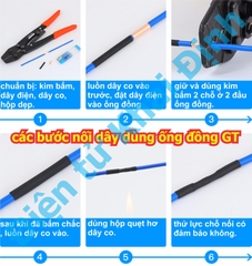ống đồng GT dùng nối dây điện, bảo vệ đầu dây, ống dài 12mm…tiết diện các loại 1mm2 ~  25mm2 kde5625