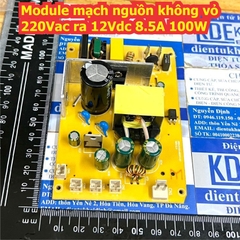 Module mạch nguồn không vỏ 220Vac ra 12Vdc 8.5A 100W kde5642