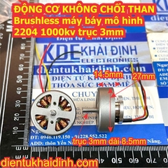 ĐỘNG CƠ KHÔNG CHỔI THAN Brushless máy báy mô hình 2204 1000kv trục 3mm kde5973