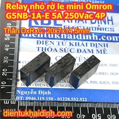 Relay nhỏ rờ le mini Omron G5NB-1A-E 5A 250Vac 4P 5Vdc 12Vdc 24Vdc kde5999