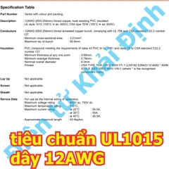 Dây đế cầu chì DẸP, loại TO, XE OTO dạng dây ra dây UL1015 AWG 54A/600V kde4473