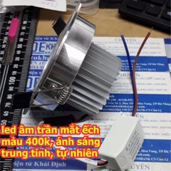 đèn led âm trần kiểu mắt ếch cổ điển, màu 400k, ánh sáng trung tính, tự nhiên 5W 7W 12W kde6239