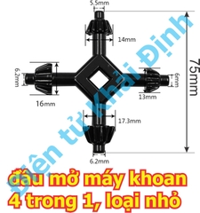 đầu mở, tay vặn mở đầu giữ mũi khoan của máy khoan 4 trong 1 kde5363